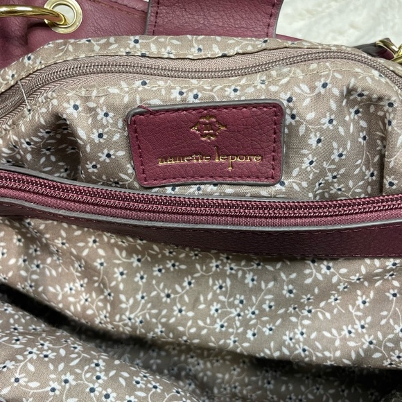 Nanette Lepore Burgundy Leather Tote Bag - Picture 10 of 13